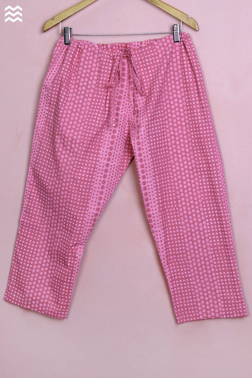 40s Cotton Pant in Hot Pint Spot Hand Block Print